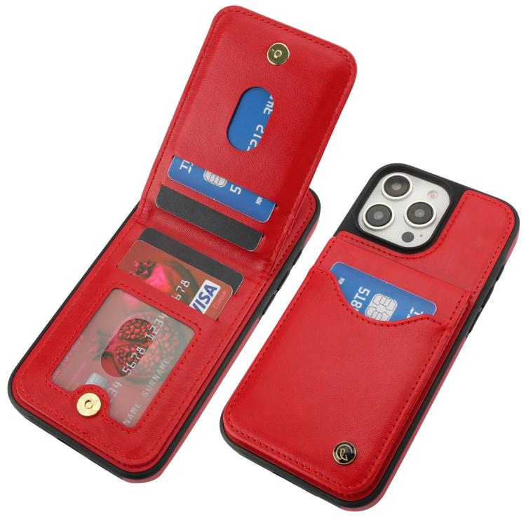 For iPhone 16 Pro Max AwQuer Vertical Flip Card Bag Holder Leather Phone Case