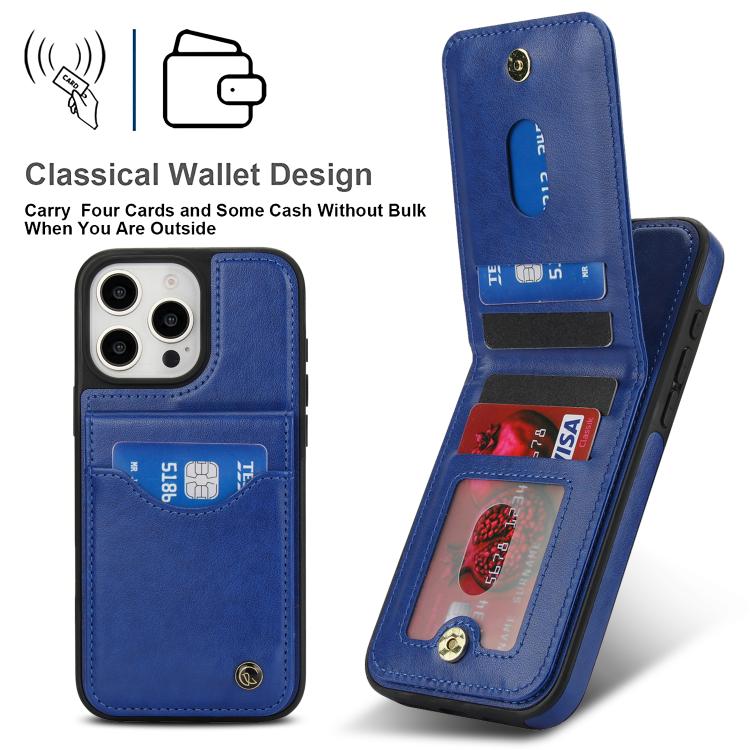 For iPhone 16 Pro Max AwQuer Vertical Flip Card Bag Holder Leather Phone Case