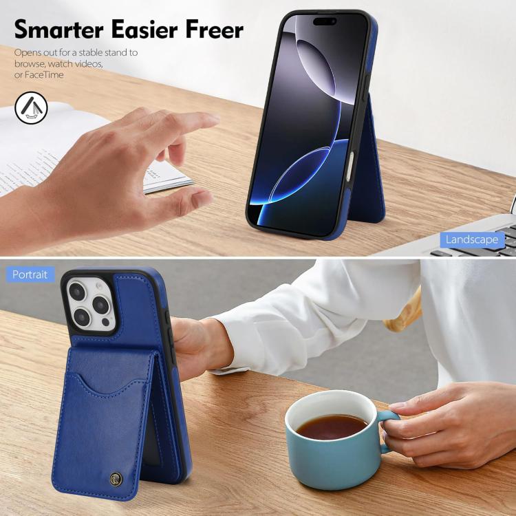 For iPhone 16 Pro Max AwQuer Vertical Flip Card Bag Holder Leather Phone Case