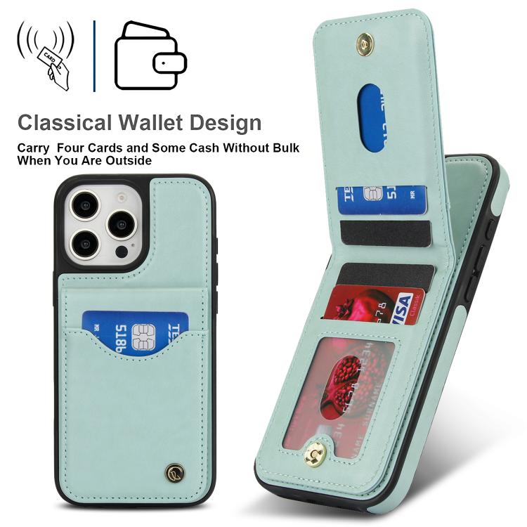 For iPhone 16 Pro Max AwQuer Vertical Flip Card Bag Holder Leather Phone Case