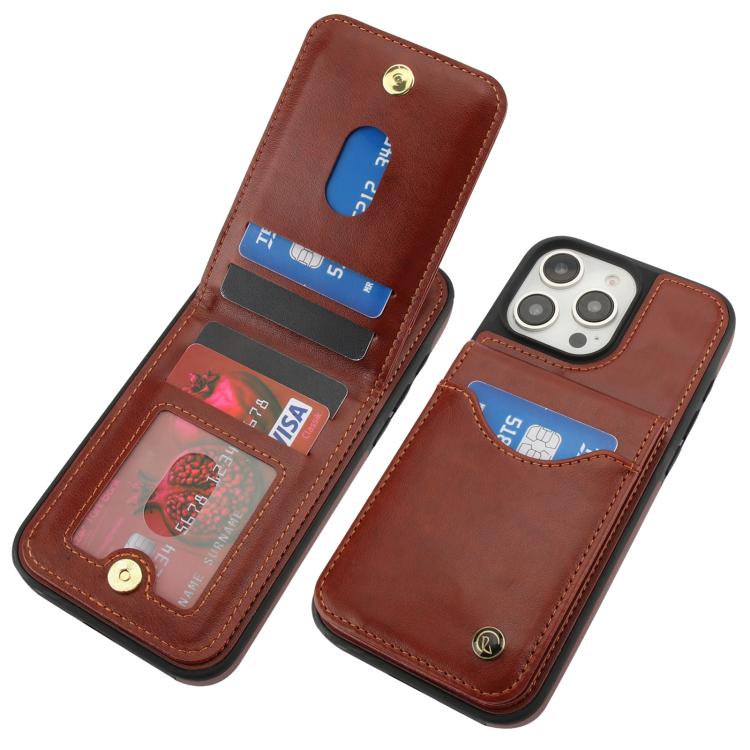 For iPhone 16 Pro Max AwQuer Vertical Flip Card Bag Holder Leather Phone Case