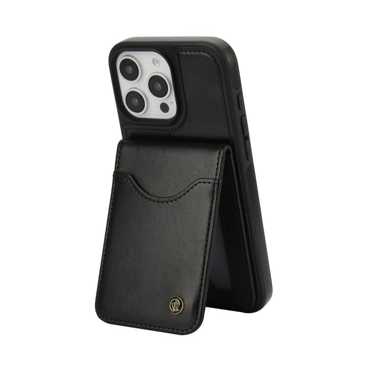 For iPhone 16 Pro AwQuer Vertical Flip Card Bag Holder Leather Phone Case