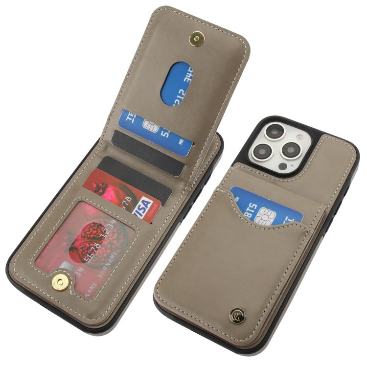 For iPhone 16 Pro AwQuer Vertical Flip Card Bag Holder Leather Phone Case