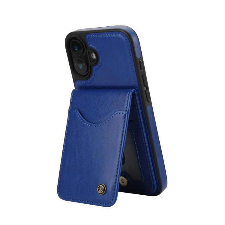 For iPhone 16 Plus AwQuer Vertical Flip Card Bag Holder Leather Phone Case