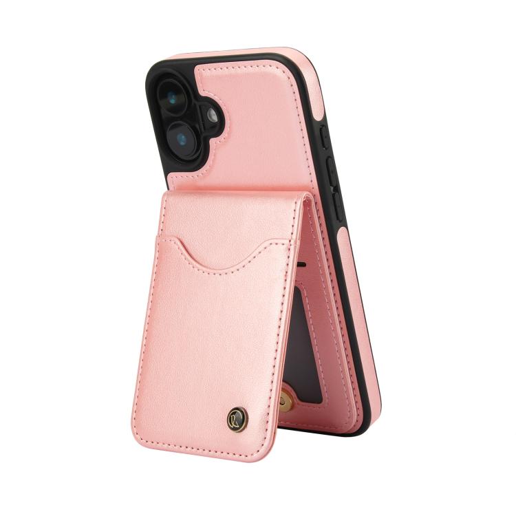 For iPhone 16 Plus AwQuer Vertical Flip Card Bag Holder Leather Phone Case