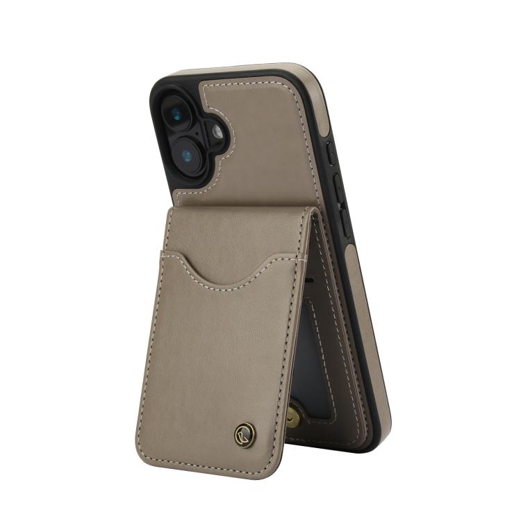 For iPhone 16 AwQuer Vertical Flip Card Bag Holder Leather Phone Case