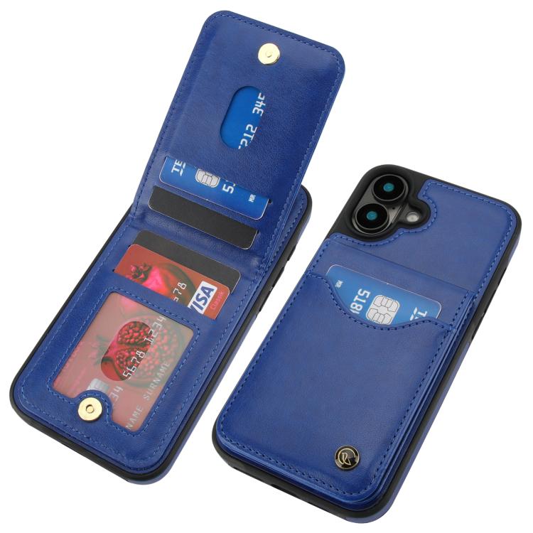 For iPhone 16 AwQuer Vertical Flip Card Bag Holder Leather Phone Case