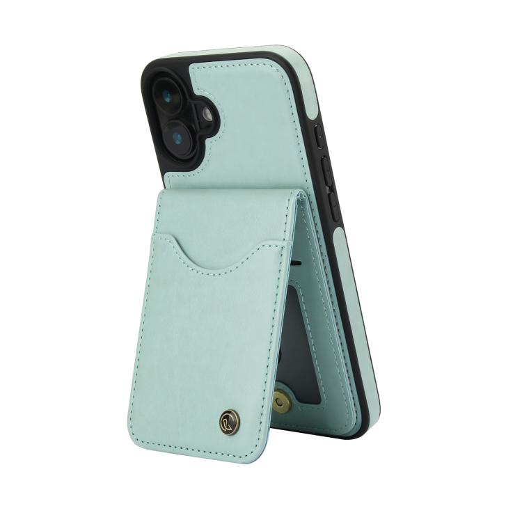 For iPhone 16 AwQuer Vertical Flip Card Bag Holder Leather Phone Case