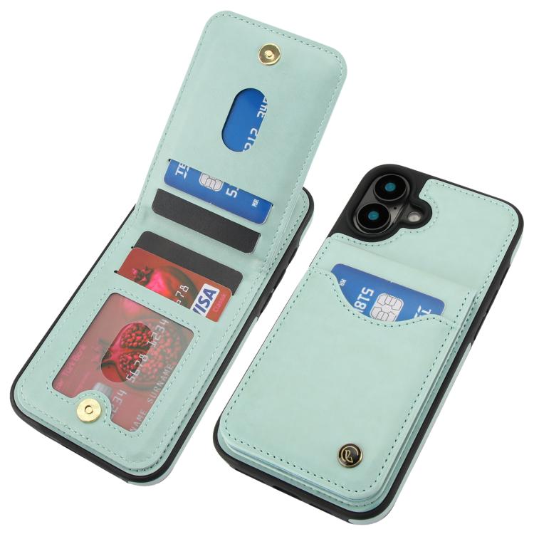For iPhone 16 AwQuer Vertical Flip Card Bag Holder Leather Phone Case