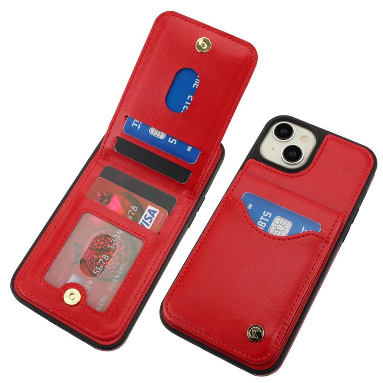 For iPhone 15 AwQuer Vertical Flip Card Bag Holder Leather Phone Case
