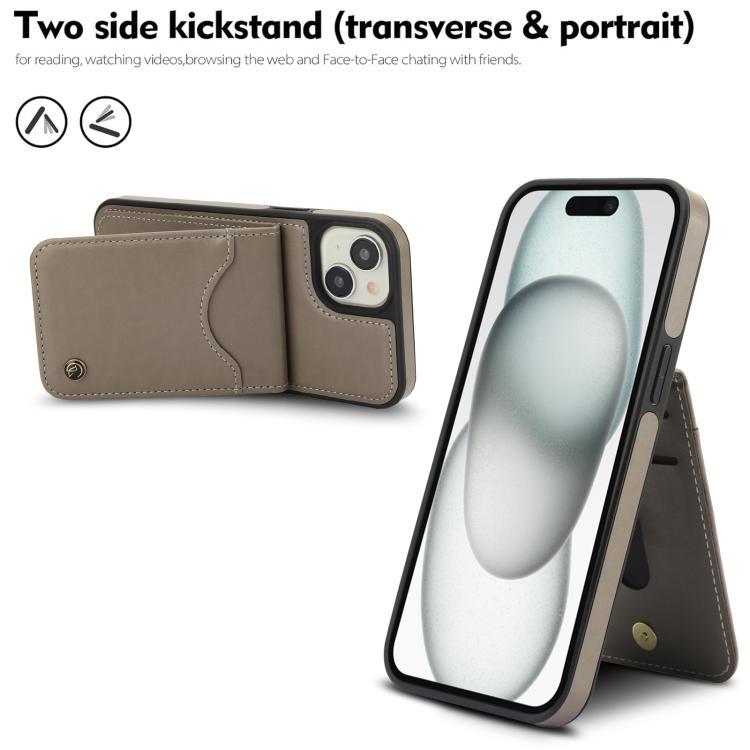 For iPhone 14 Plus AwQuer Vertical Flip Card Bag Holder Leather Phone Case