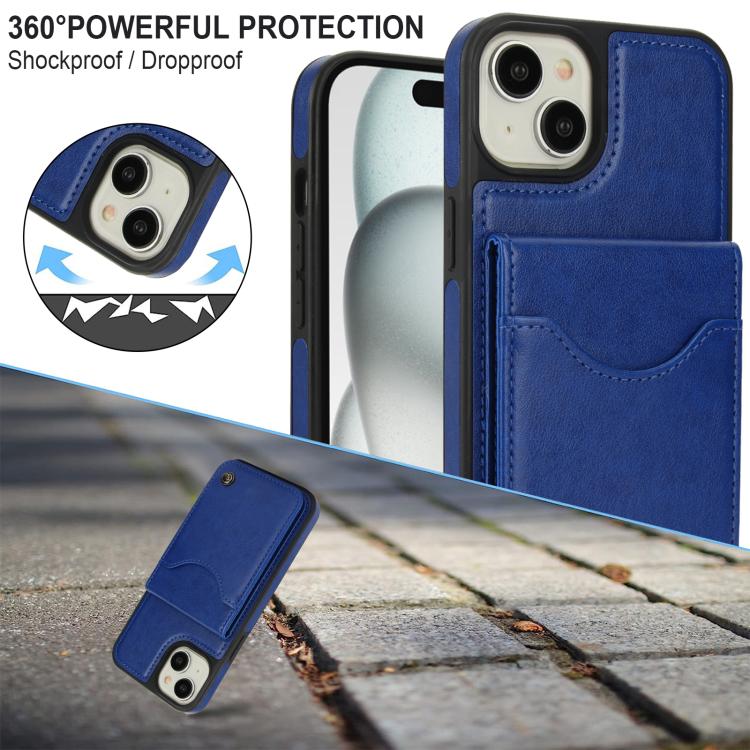 For iPhone 14 Plus AwQuer Vertical Flip Card Bag Holder Leather Phone Case