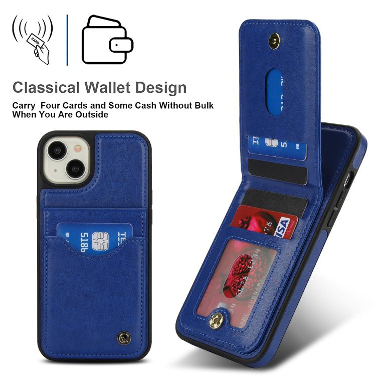 For iPhone 14 / 13 AwQuer Vertical Flip Card Bag Holder Leather Phone Case