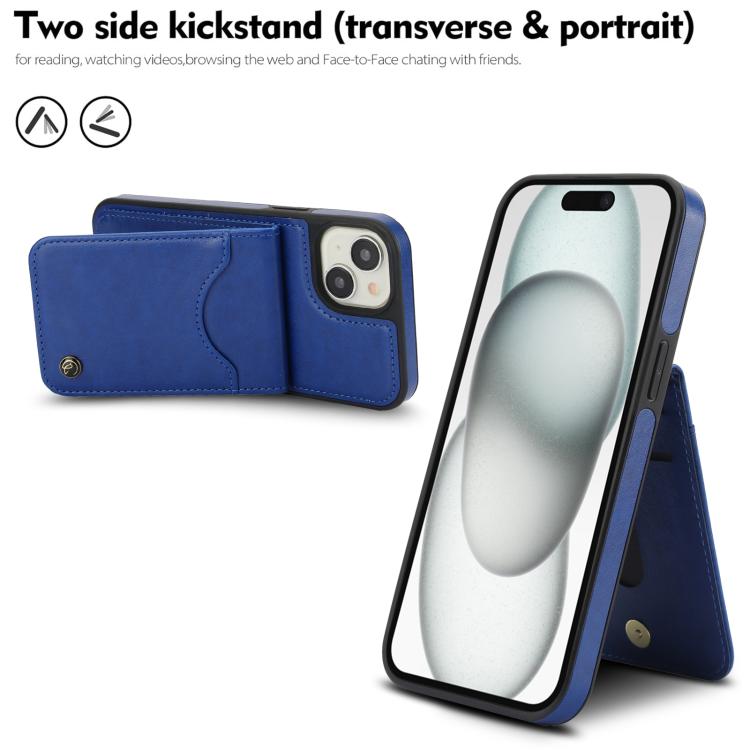 For iPhone 14 / 13 AwQuer Vertical Flip Card Bag Holder Leather Phone Case