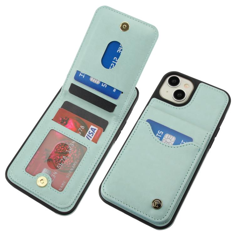 For iPhone 14 / 13 AwQuer Vertical Flip Card Bag Holder Leather Phone Case