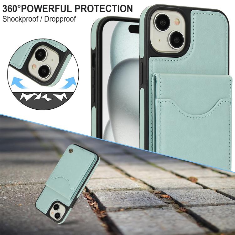 For iPhone 14 / 13 AwQuer Vertical Flip Card Bag Holder Leather Phone Case