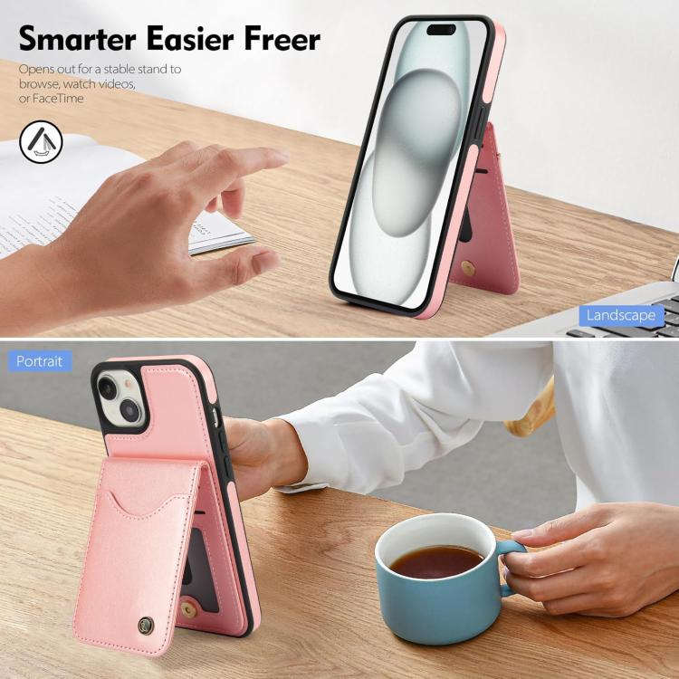 For iPhone 14 / 13 AwQuer Vertical Flip Card Bag Holder Leather Phone Case