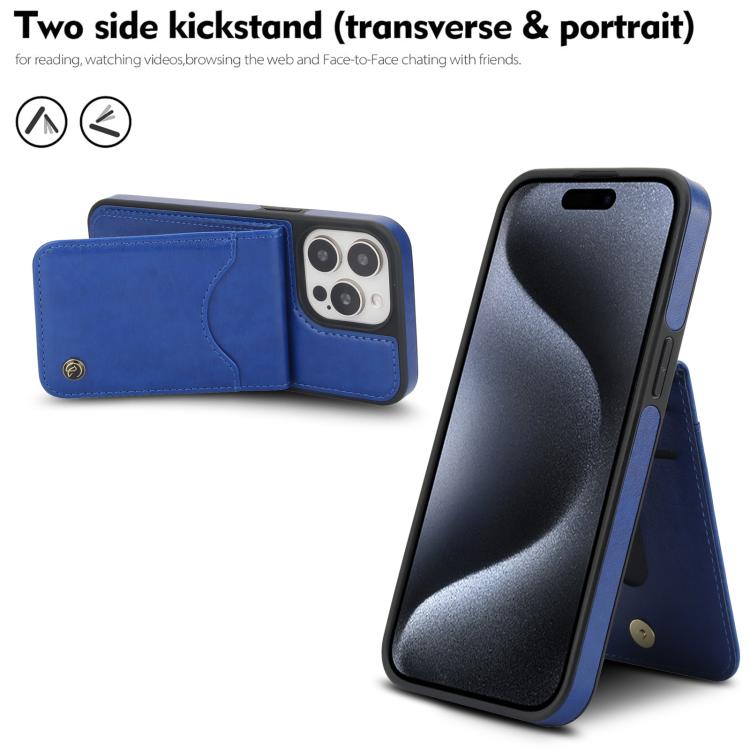 For iPhone 14 Pro Max AwQuer Vertical Flip Card Bag Holder Leather Phone Case