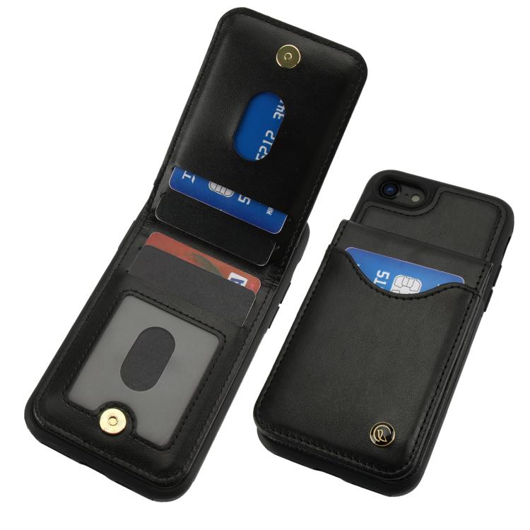 For iPhone 7 / 8 / SE 2022 AwQuer Vertical Flip Card Bag Holder Leather Phone Case