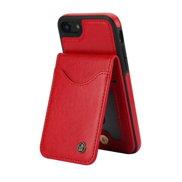 For iPhone 7 / 8 / SE 2022 AwQuer Vertical Flip Card Bag Holder Leather Phone Case