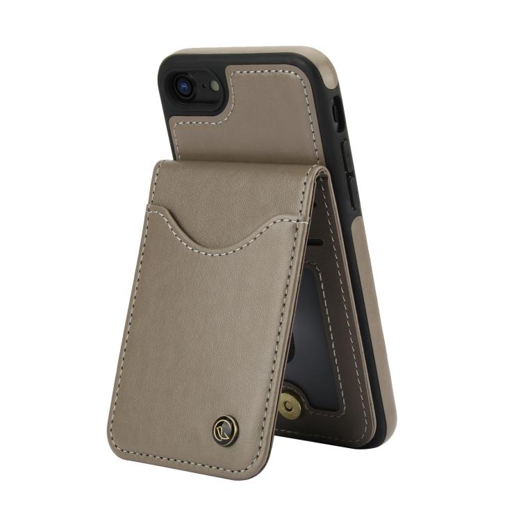 For iPhone 7 / 8 / SE 2022 AwQuer Vertical Flip Card Bag Holder Leather Phone Case