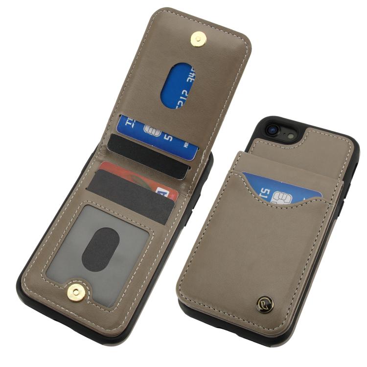 For iPhone 7 / 8 / SE 2022 AwQuer Vertical Flip Card Bag Holder Leather Phone Case