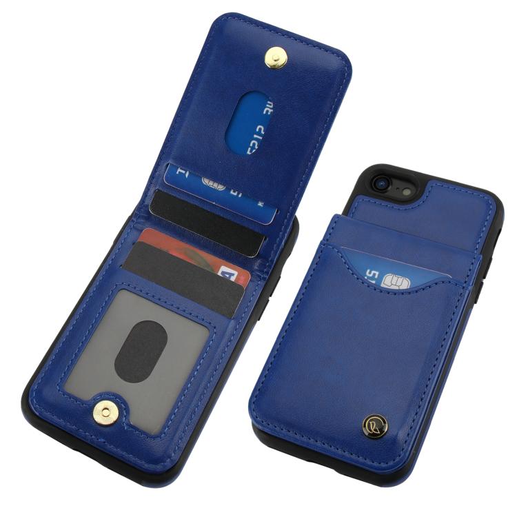 For iPhone 7 / 8 / SE 2022 AwQuer Vertical Flip Card Bag Holder Leather Phone Case