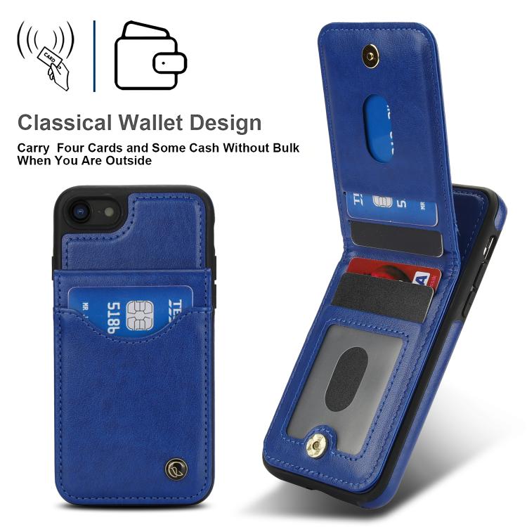 For iPhone 7 / 8 / SE 2022 AwQuer Vertical Flip Card Bag Holder Leather Phone Case