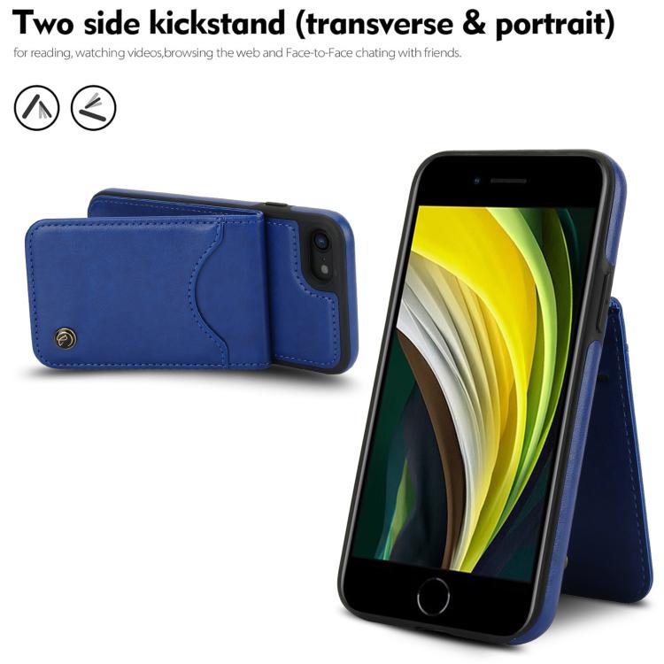 For iPhone 7 / 8 / SE 2022 AwQuer Vertical Flip Card Bag Holder Leather Phone Case