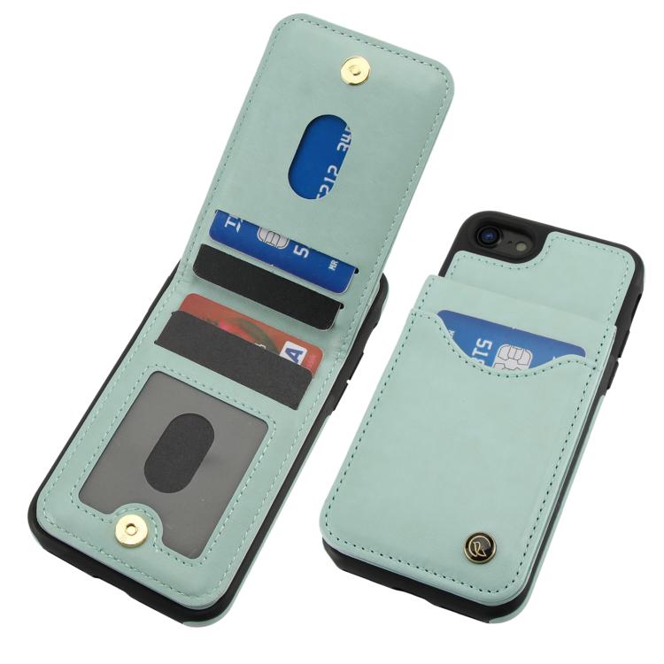 For iPhone 7 / 8 / SE 2022 AwQuer Vertical Flip Card Bag Holder Leather Phone Case