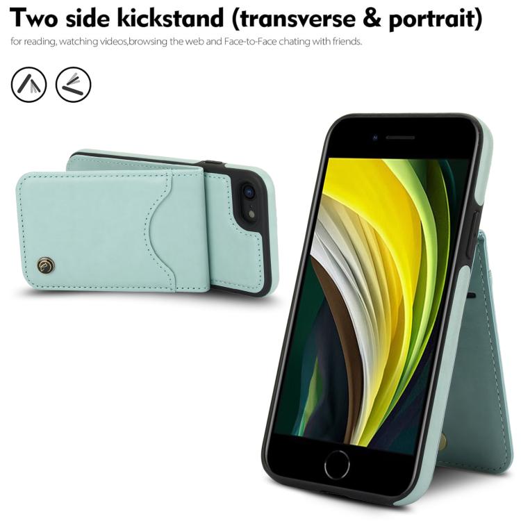 For iPhone 7 / 8 / SE 2022 AwQuer Vertical Flip Card Bag Holder Leather Phone Case