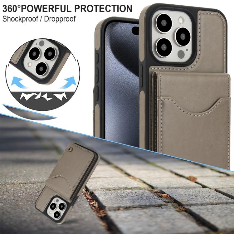 For iPhone 13 Pro Max AwQuer Vertical Flip Card Bag Holder Leather Phone Case