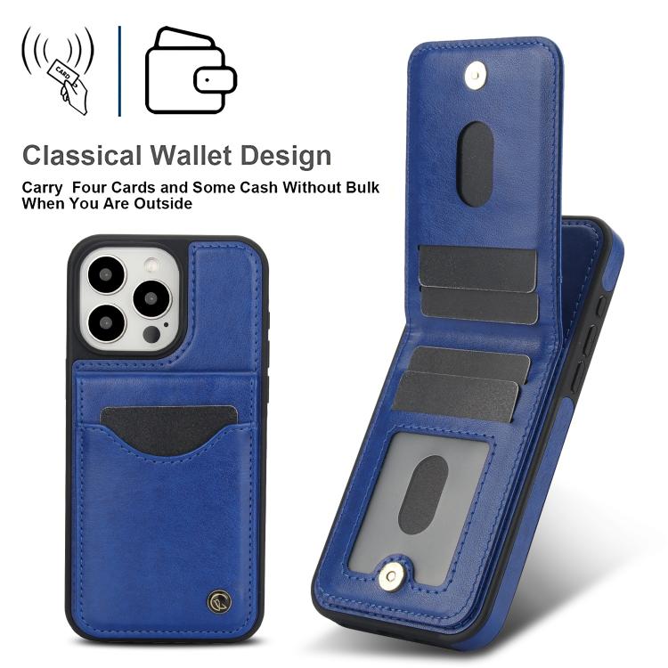 For iPhone 13 Pro Max AwQuer Vertical Flip Card Bag Holder Leather Phone Case