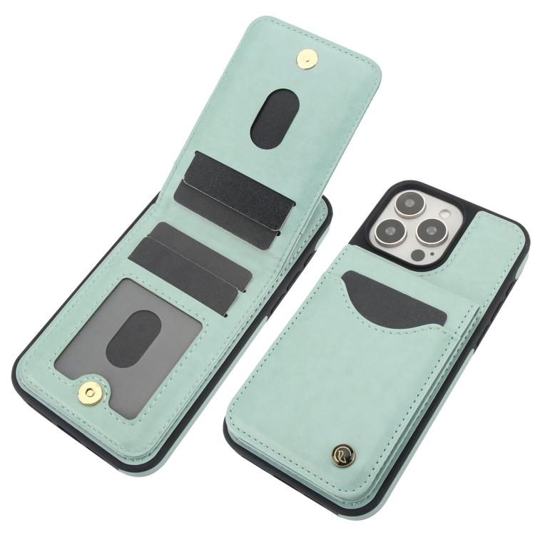 For iPhone 13 Pro Max AwQuer Vertical Flip Card Bag Holder Leather Phone Case