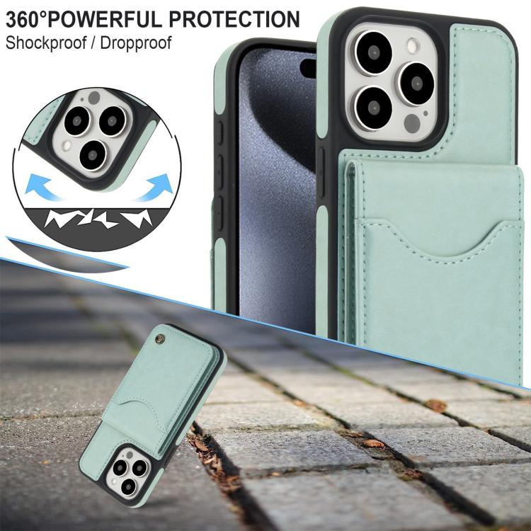 For iPhone 13 Pro Max AwQuer Vertical Flip Card Bag Holder Leather Phone Case