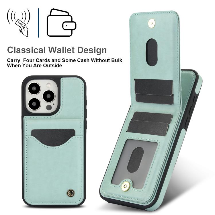 For iPhone 12 Pro Max AwQuer Vertical Flip Card Bag Holder Leather Phone Case