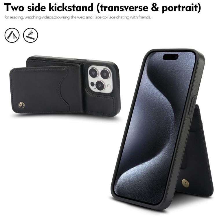 For iPhone 11 Pro Max AwQuer Vertical Flip Card Bag Holder Leather Phone Case