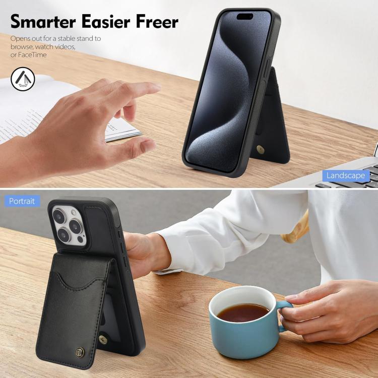 For iPhone 11 Pro Max AwQuer Vertical Flip Card Bag Holder Leather Phone Case