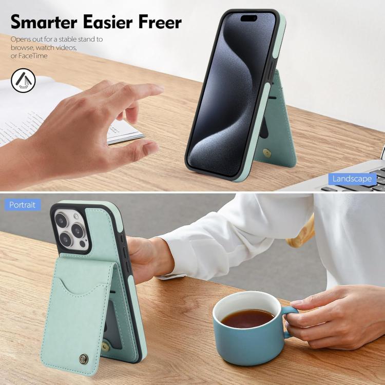 For iPhone 11 Pro Max AwQuer Vertical Flip Card Bag Holder Leather Phone Case