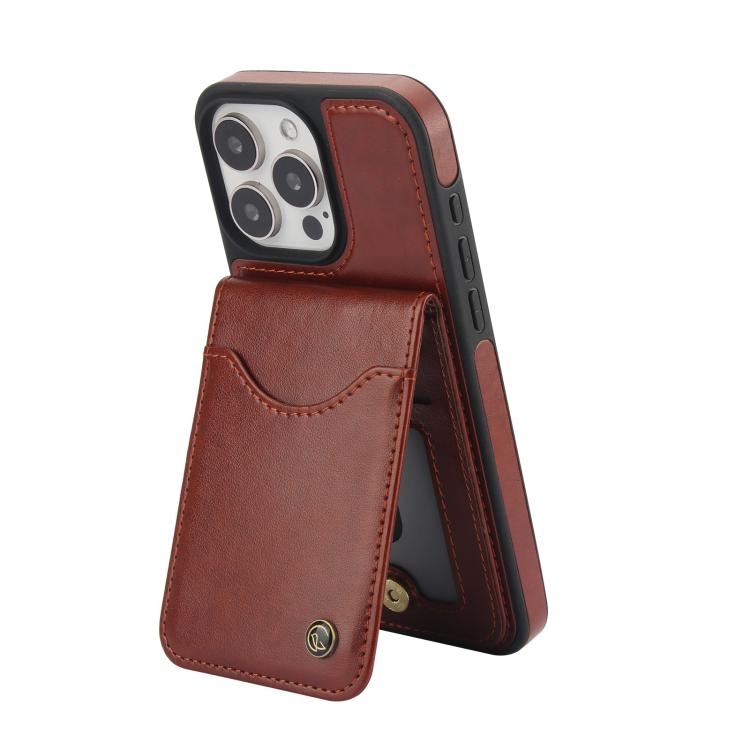 For iPhone 11 Pro Max AwQuer Vertical Flip Card Bag Holder Leather Phone Case