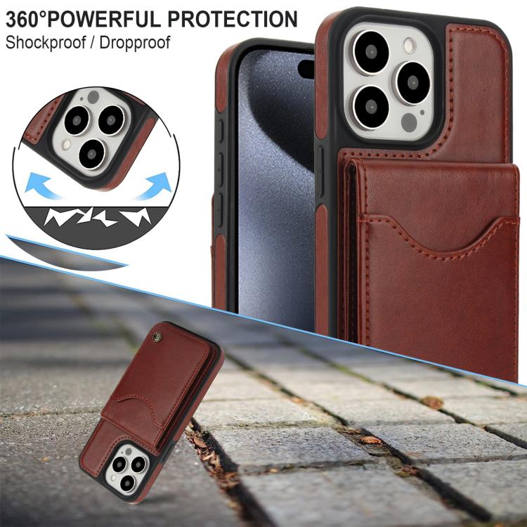 For iPhone 11 Pro Max AwQuer Vertical Flip Card Bag Holder Leather Phone Case