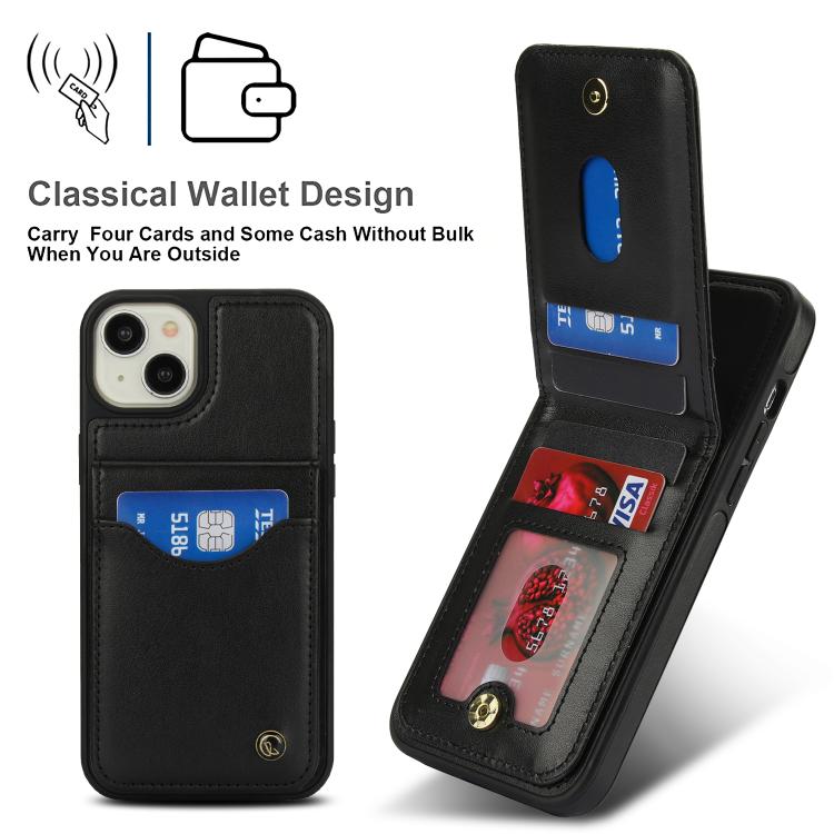 For iPhone 11 AwQuer Vertical Flip Card Bag Holder Leather Phone Case