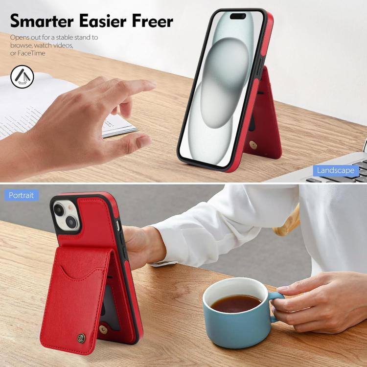 For iPhone 11 AwQuer Vertical Flip Card Bag Holder Leather Phone Case