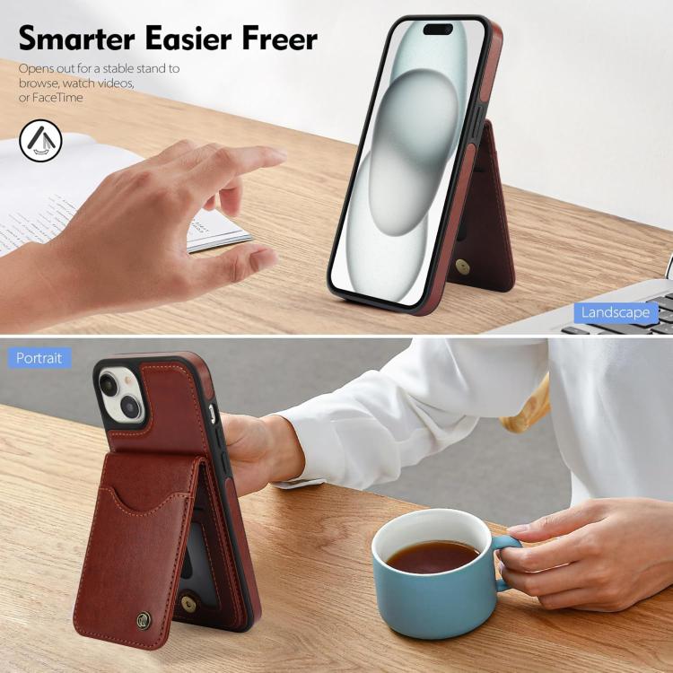 For iPhone 11 AwQuer Vertical Flip Card Bag Holder Leather Phone Case