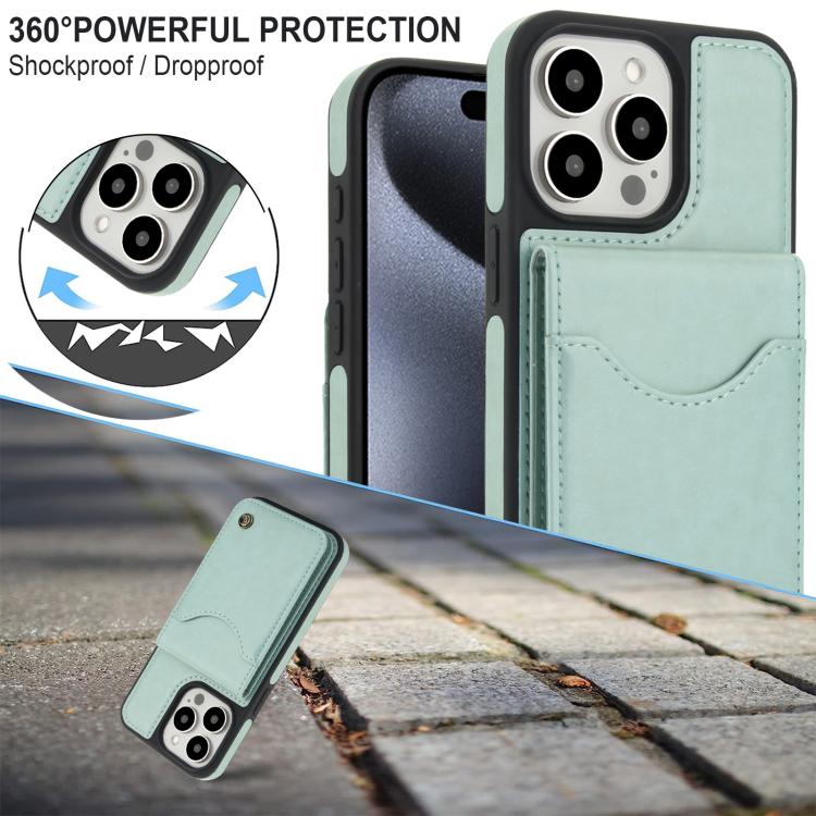 For iPhone 11 Pro AwQuer Vertical Flip Card Bag Holder Leather Phone Case