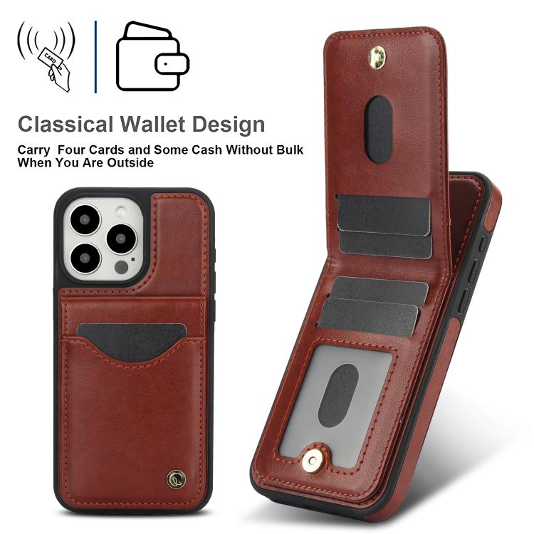 For iPhone 11 Pro AwQuer Vertical Flip Card Bag Holder Leather Phone Case