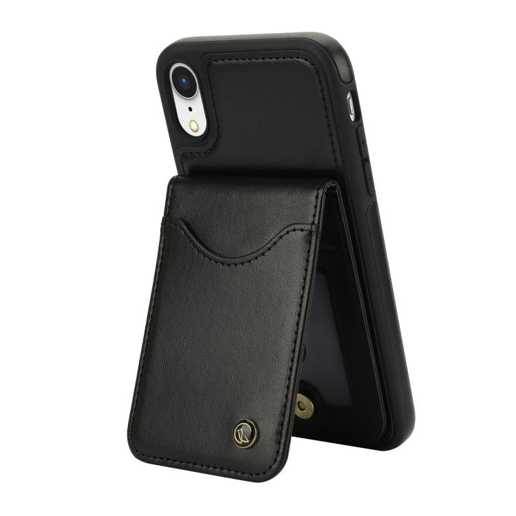 For iPhone X / XS AwQuer Vertical Flip Card Bag Holder Leather Phone Case