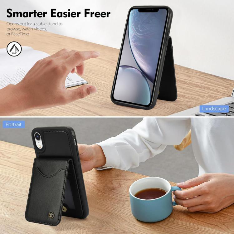 For iPhone X / XS AwQuer Vertical Flip Card Bag Holder Leather Phone Case