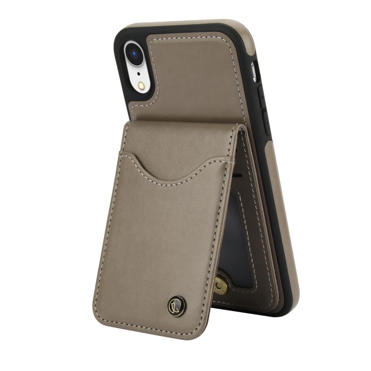 For iPhone X / XS AwQuer Vertical Flip Card Bag Holder Leather Phone Case