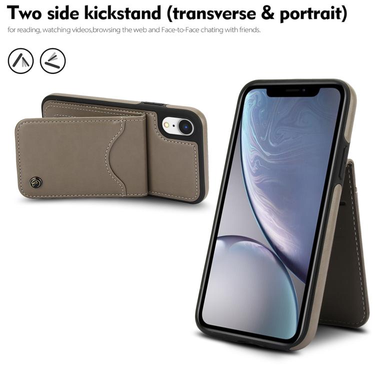 For iPhone X / XS AwQuer Vertical Flip Card Bag Holder Leather Phone Case